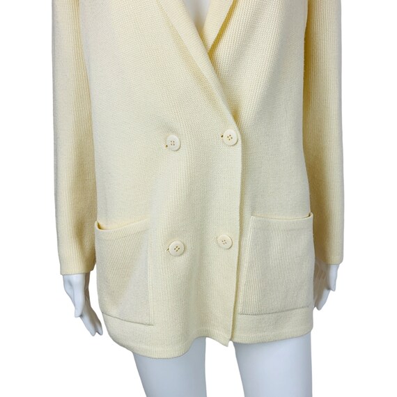 Vintage 60s Cream Long Cardigan Sweater Tunic Smo… - image 6