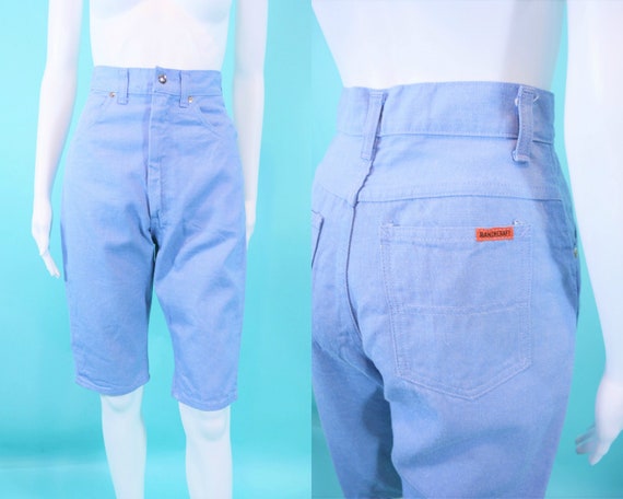 Vintage 1960s Denim Shorts | Ranchcraft Light Blue