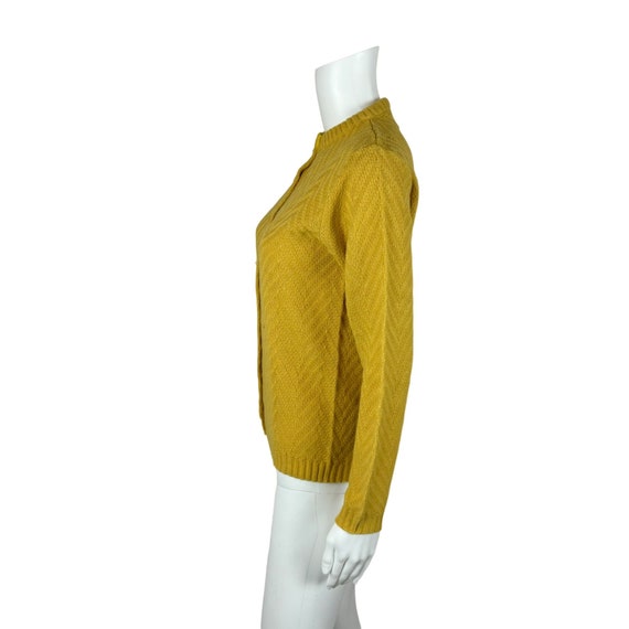 Vintage 70s Mustard Cardigan Women's Small Deadst… - image 7