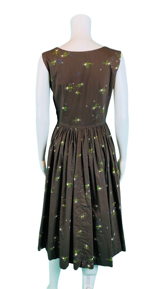 Vintage 1950s Firefly Lightning Bug Dress Novelty… - image 8