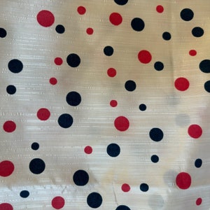Vintage Shiny Polka Dot Fabric Pink Blue Dots Acetate Sheer Material