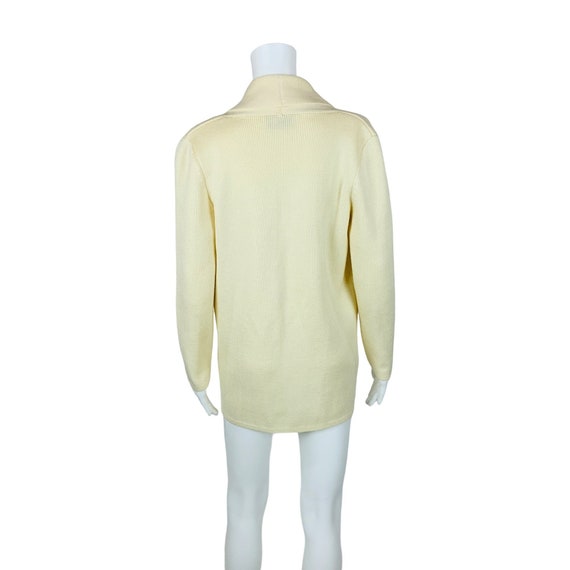 Vintage 60s Cream Long Cardigan Sweater Tunic Smo… - image 8
