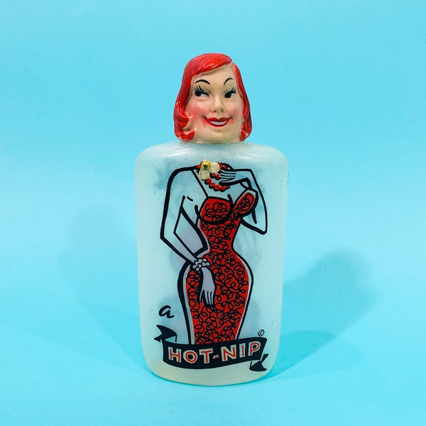 Vintage 1960s Novelty Flask | Female A Hot-Nip Plastic Bottle