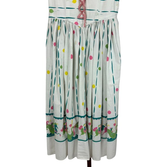 Vintage 1950s Novelty Dress Women's XXS Merry Go … - image 7