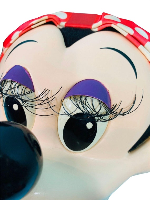 Vintage 1990s Minnie Mouse Hat Disney Ears Face B… - image 5
