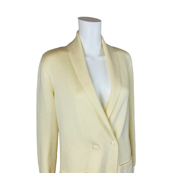 Vintage 60s Cream Long Cardigan Sweater Tunic Smo… - image 5