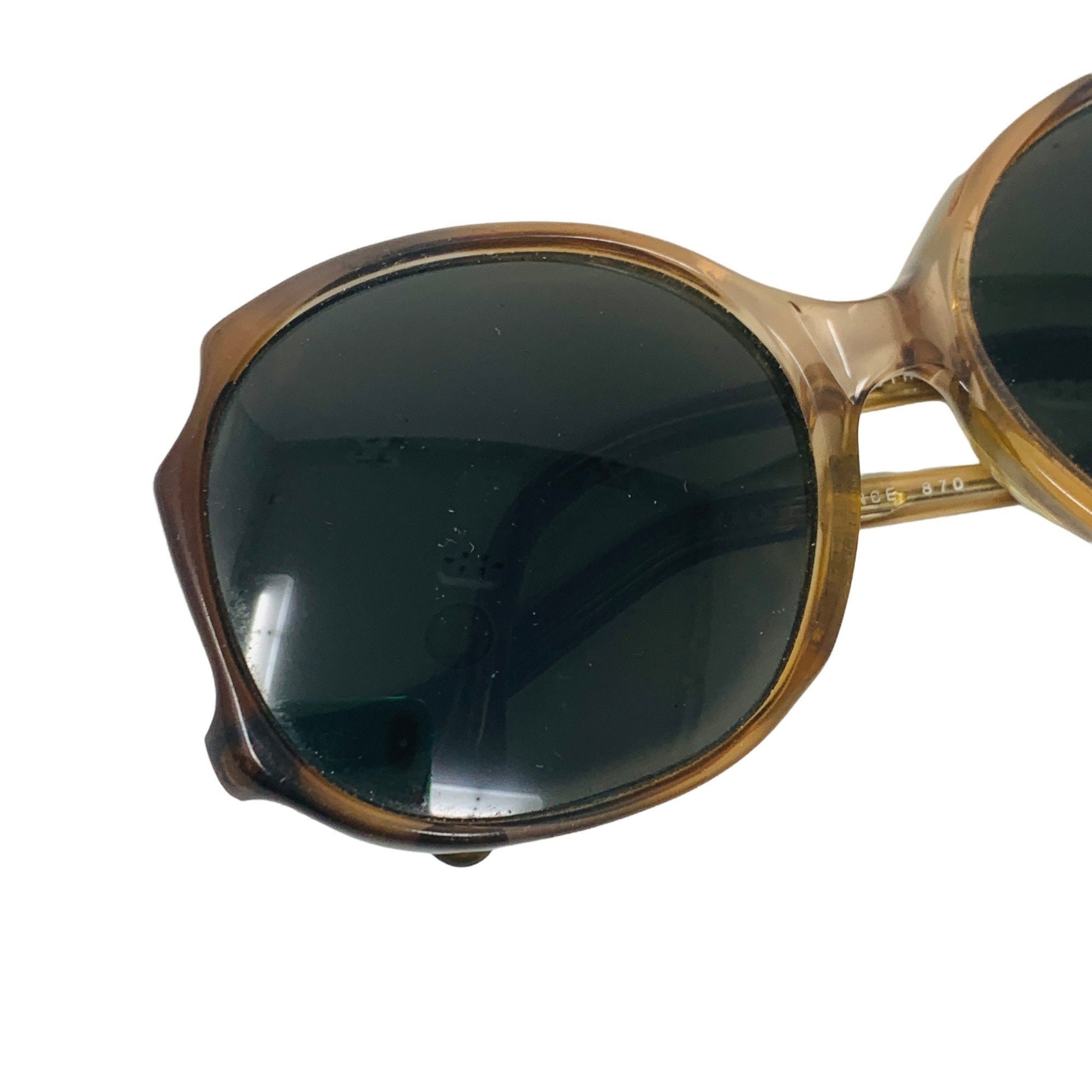 Vintage 1970s Sunglasses Brown Round Eyes Women\'s France C.V. Simonne Vintage 1970s Sunglasses Brown Round Eyes Women main image 2