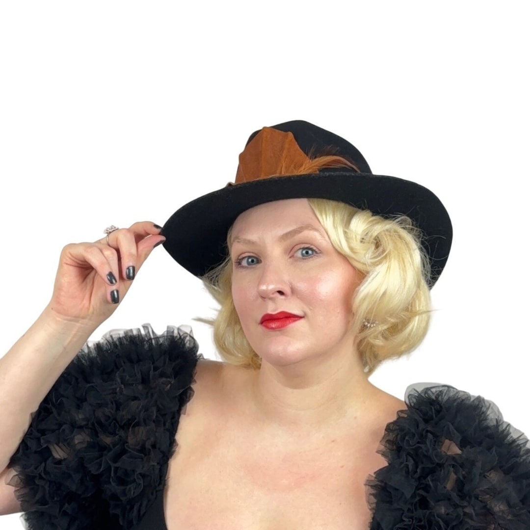 Vintage Black Western Hat Rockmount Ranch Wear Cowgirl Wool  display picture 3