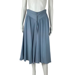 Vintage 1940s Dusty Blue Skirt Zip Front Magic Hydi-Hyde of California | W 26&quot;