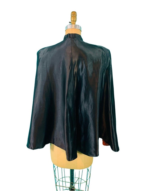 Vintage 1930s Satin Cape Julius Garfinckel & Co B… - image 9