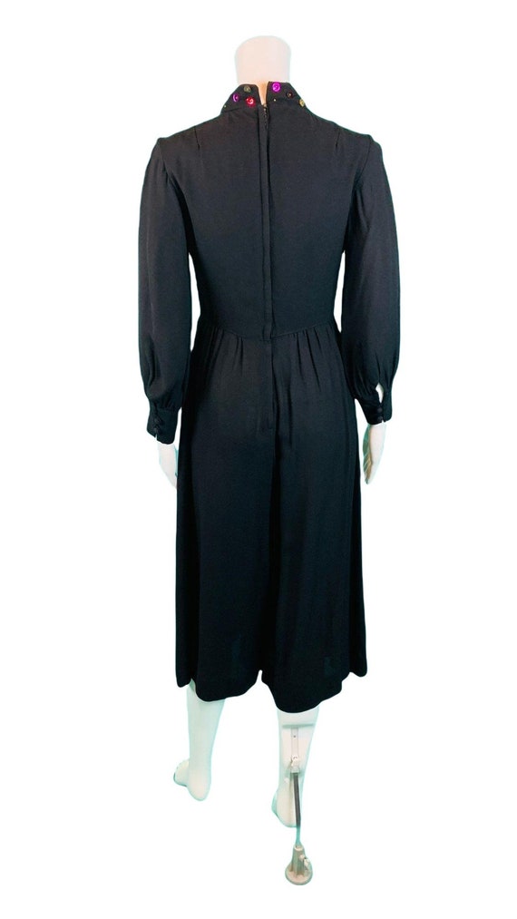 Vintage 1970s Black Jumpsuit 70s Does 40s Long Sl… - image 8