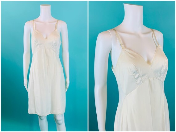 Vintage 1950s Cream Slip | Solid Cream Lingerie |