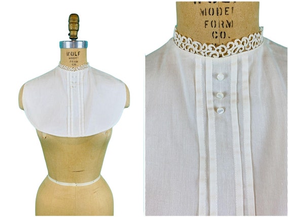 Vintage 1940s White Collar Detachable Egyptian Bib - image 1