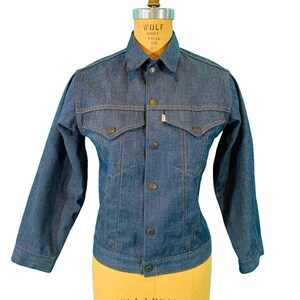 Vintage 1960s Denim Jacket Levi's Snap Button Light Blue Shirt B 37 image 2