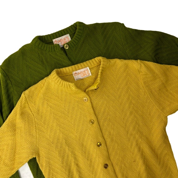 Vintage 70s Mustard Cardigan Women's Small Deadst… - image 10