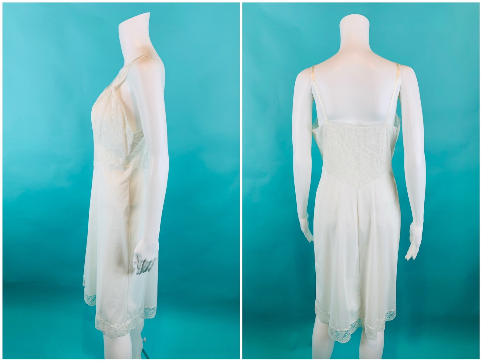 Vintage 1960s White Slip Nylon Lace Vanity Fair Slip Dress Etsy