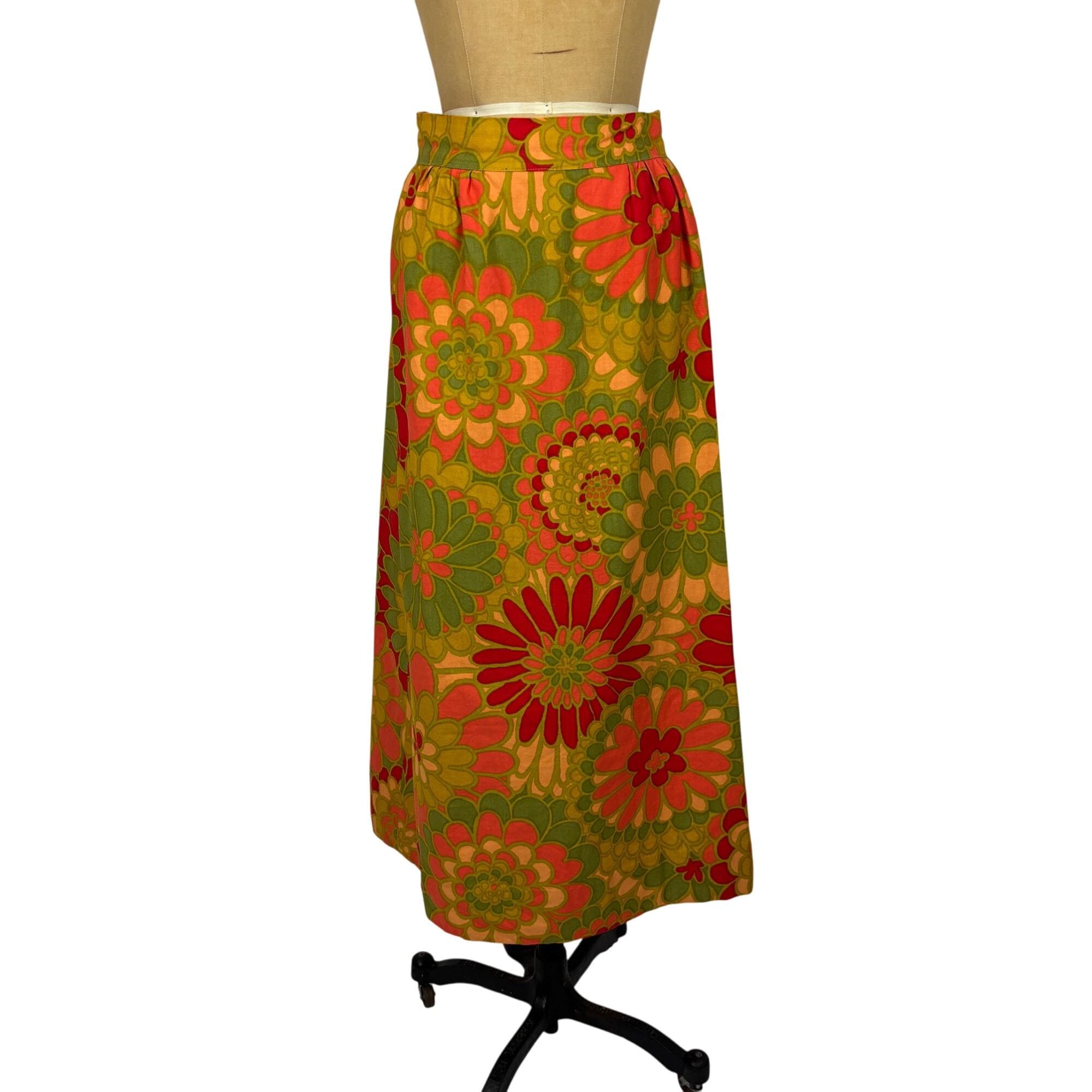 ヴィンテージ 70年代 マキシスカート レディース Sサイズ レッド