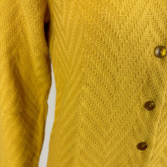 Vintage 70s Mustard Cardigan Women's Small Deadst… - image 4