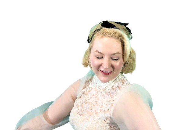 Vintage 1950s Swirl Round Cap Hat-Nip by Danciger… - image 9