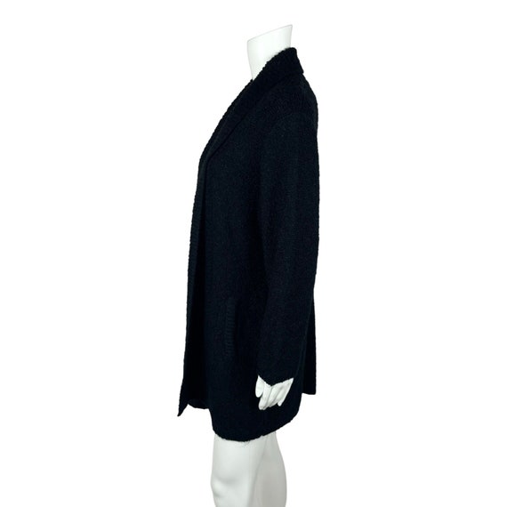 Vintage 80s Sweater Jacket Black Open Jacket Shaw… - image 8