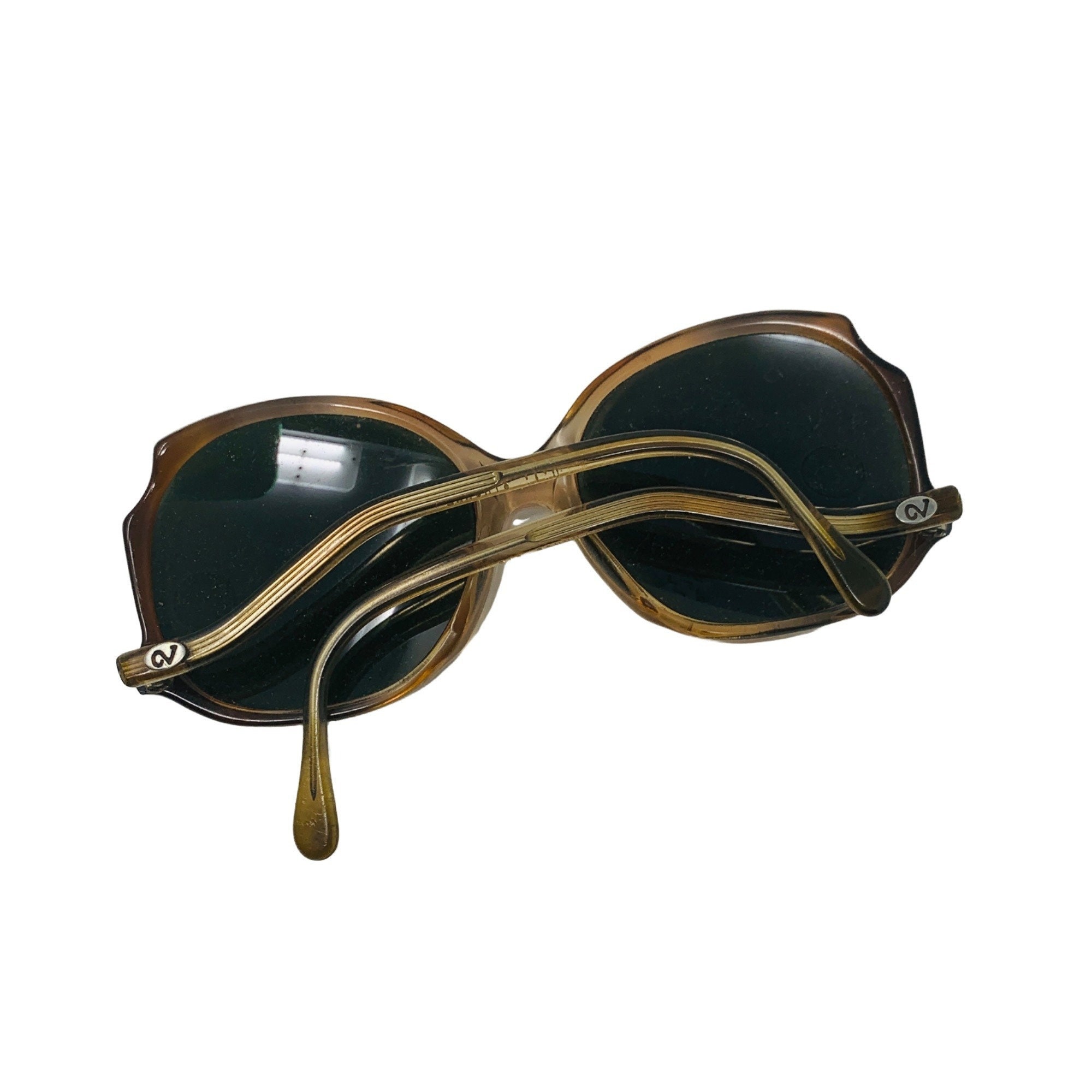 Vintage 1970s Sunglasses Brown Round Eyes Women