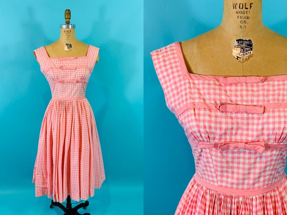 Vintage 1950s Pink Dress | Checkered Gigi Young Co