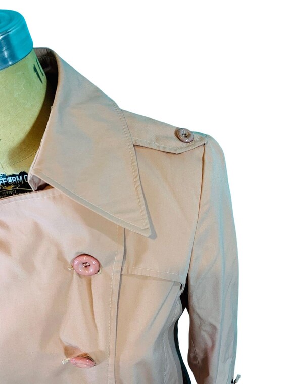 Vintage 1980s Light Peach Pink Trench Coat | B 40" - image 6