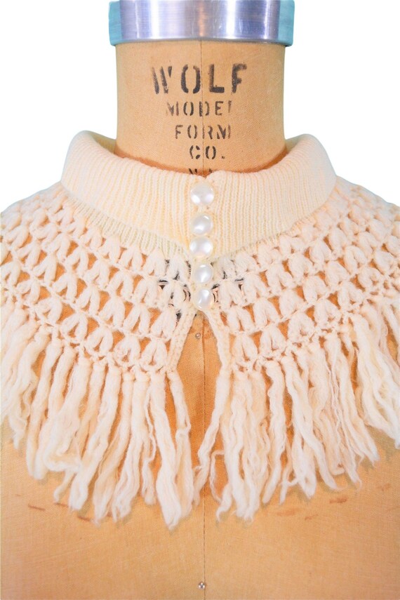 Vintage 1950s Wool Collar Vanette Creations Beige… - image 5