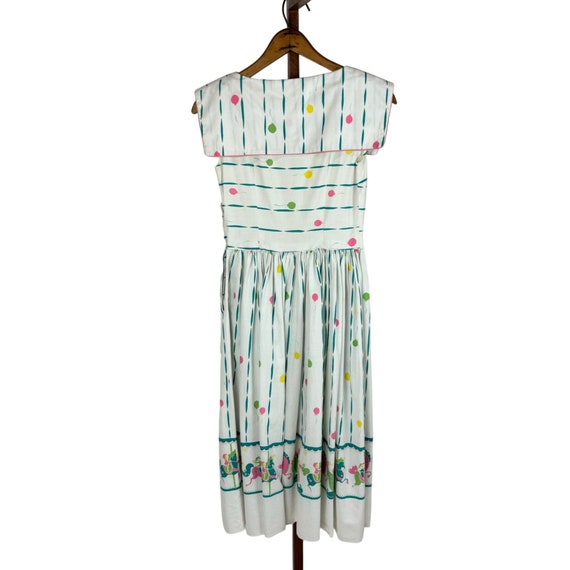 Vintage 1950s Novelty Dress Women's XXS Merry Go … - image 9