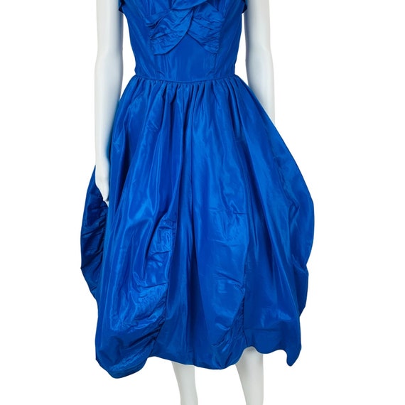 Vintage 50s Sapphire Dress Rhinestone Straps Blue… - image 6