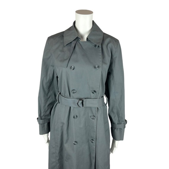 Vintage 70s Trench Coat Women's 6 Gray Plaid Line… - image 3