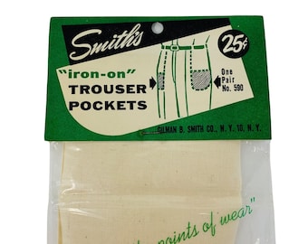 Smiths Iron-On Trouser Pockets Gilman B. Smith Co NY Vintage Sewing