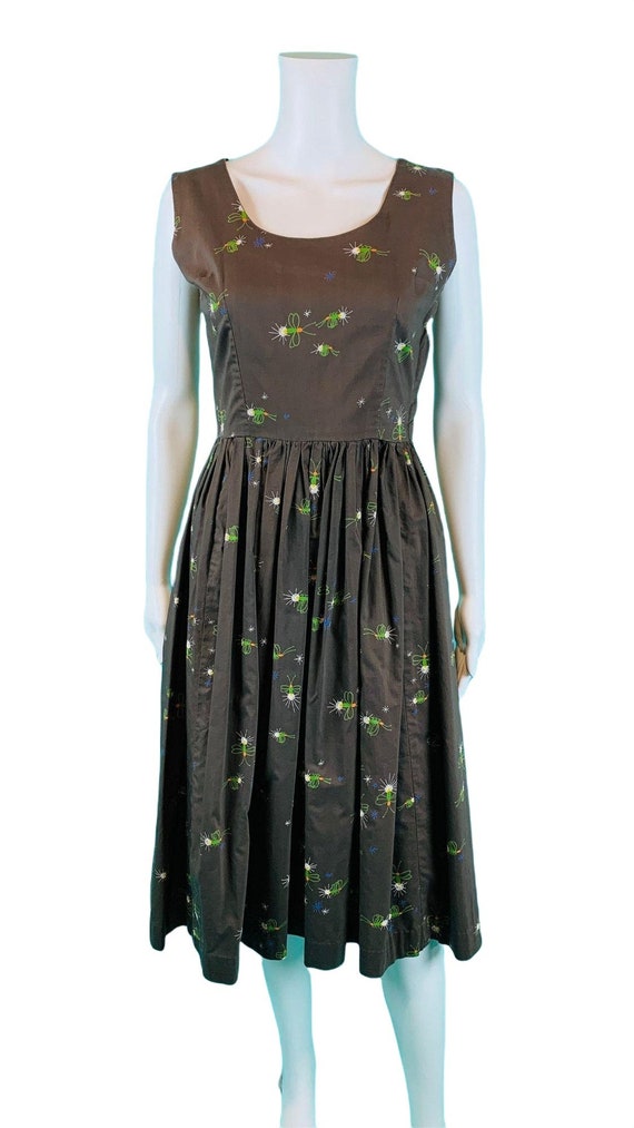 Vintage 1950s Firefly Lightning Bug Dress Novelty… - image 2