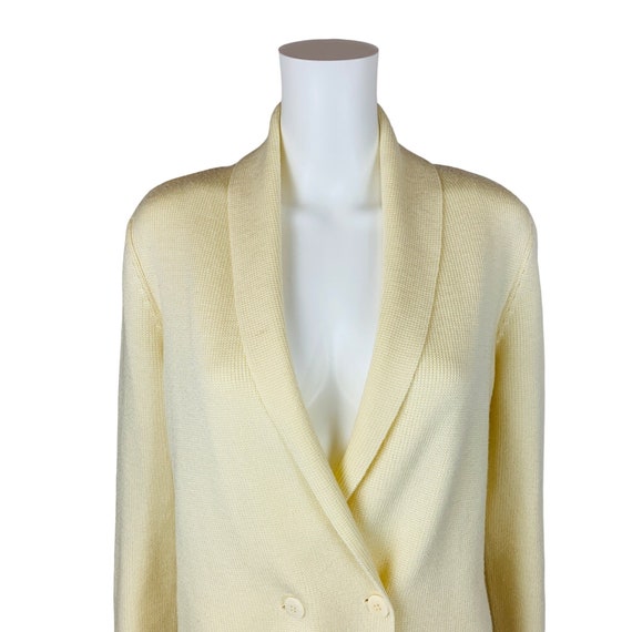 Vintage 60s Cream Long Cardigan Sweater Tunic Smo… - image 4