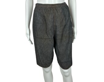 Vintage 50s Denim Shorts Women's Extra Small Gray High Waisted Cotton Bermuda