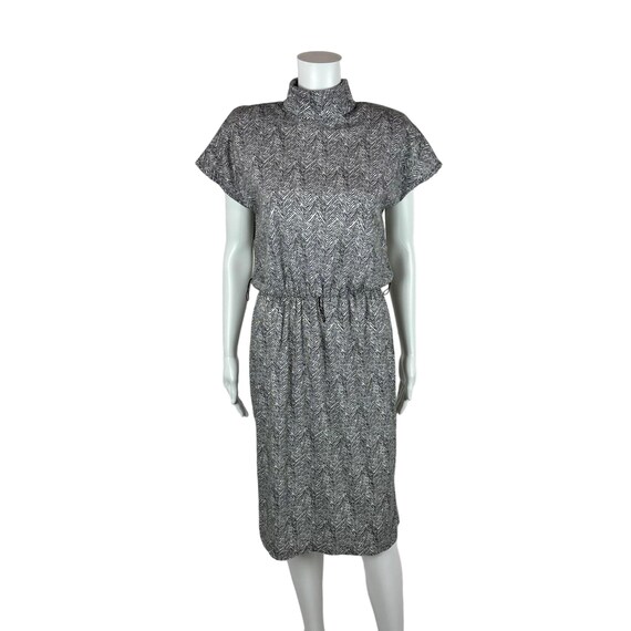 Robe zèbre vintage des années 80, grande gaine noire et blanche à