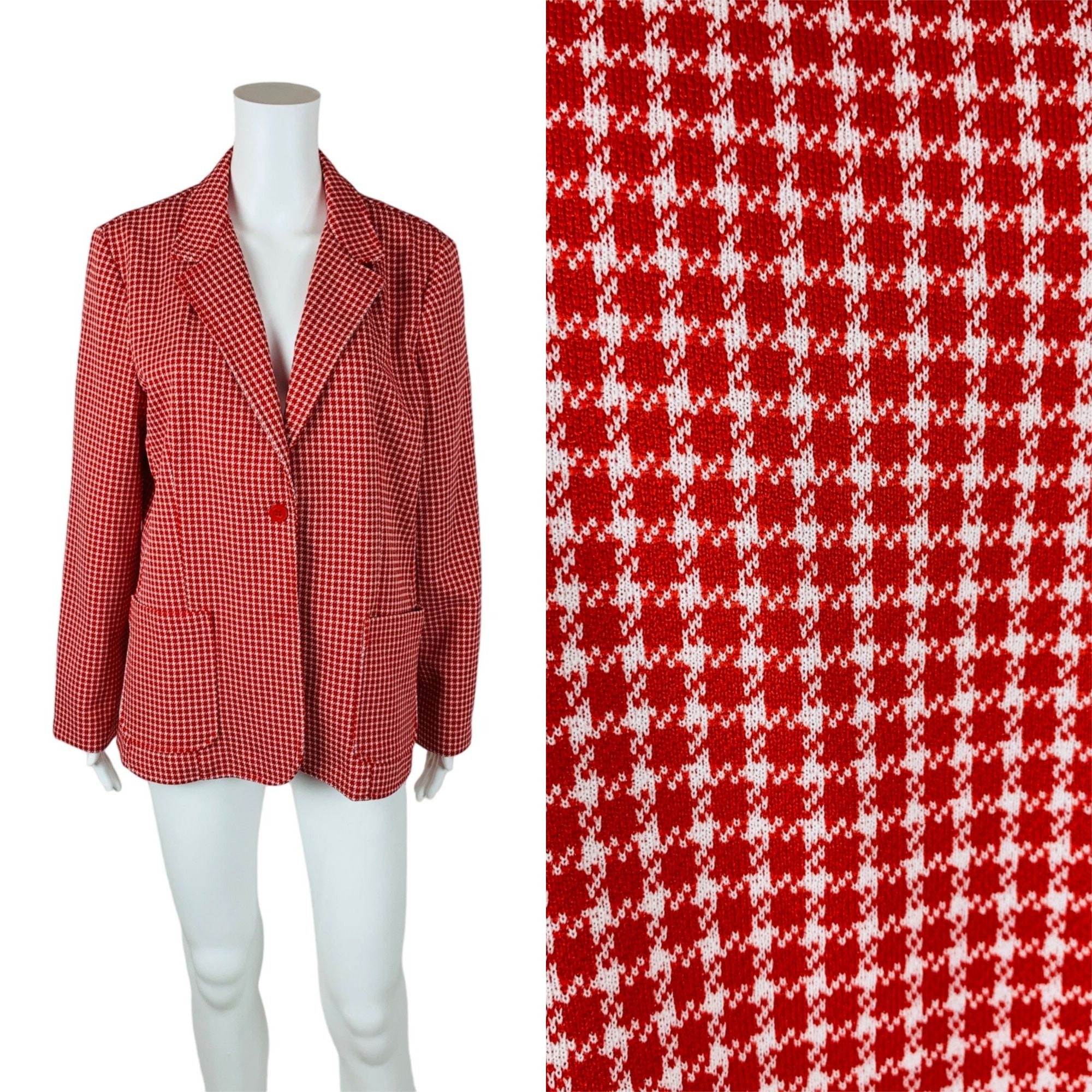 Red houndstooth hotsell blazer