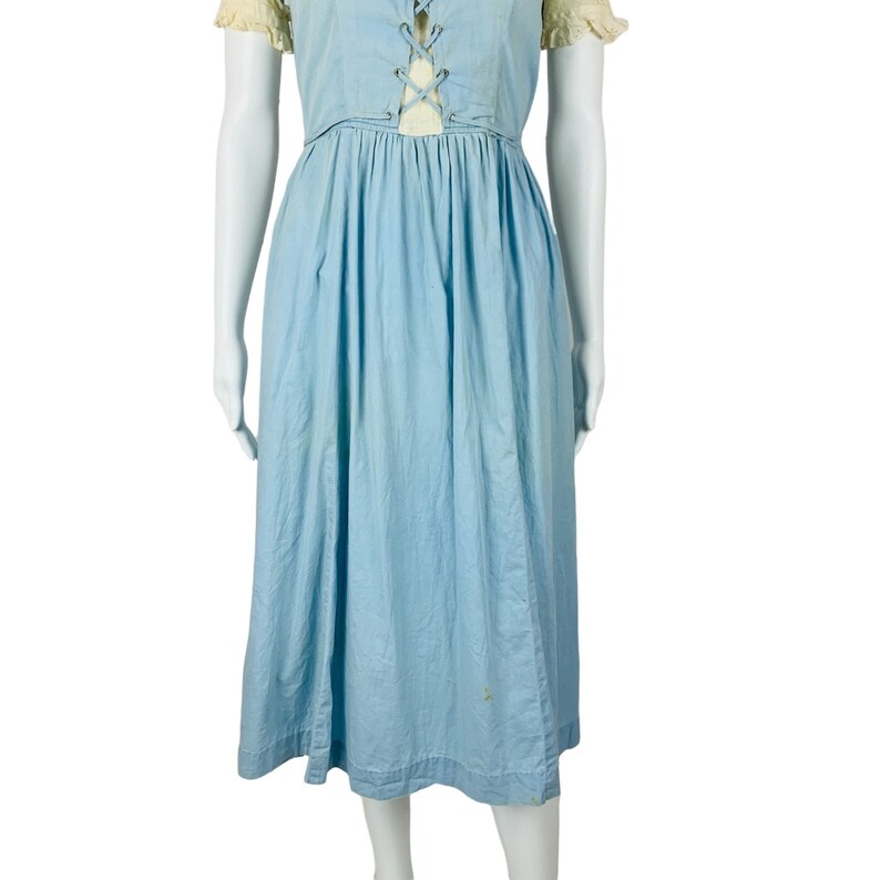 Vintage 1940s Blue Lace up Dirndl Dress AS IS Storybook Corset - Etsy