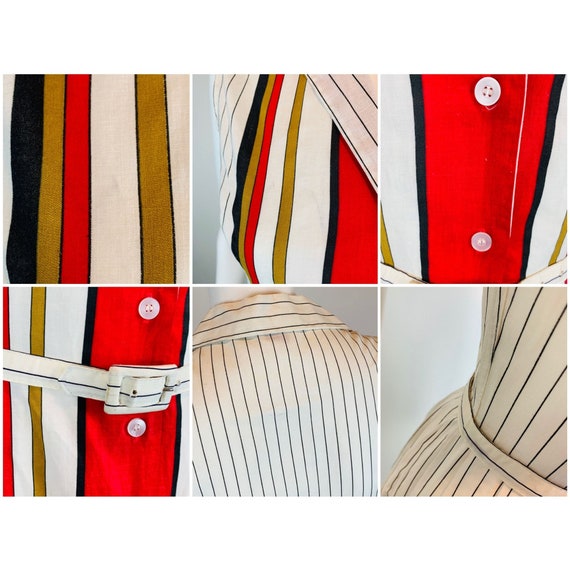 Vintage Striped Pencil Dress 1980s does 1950s Pri… - image 10