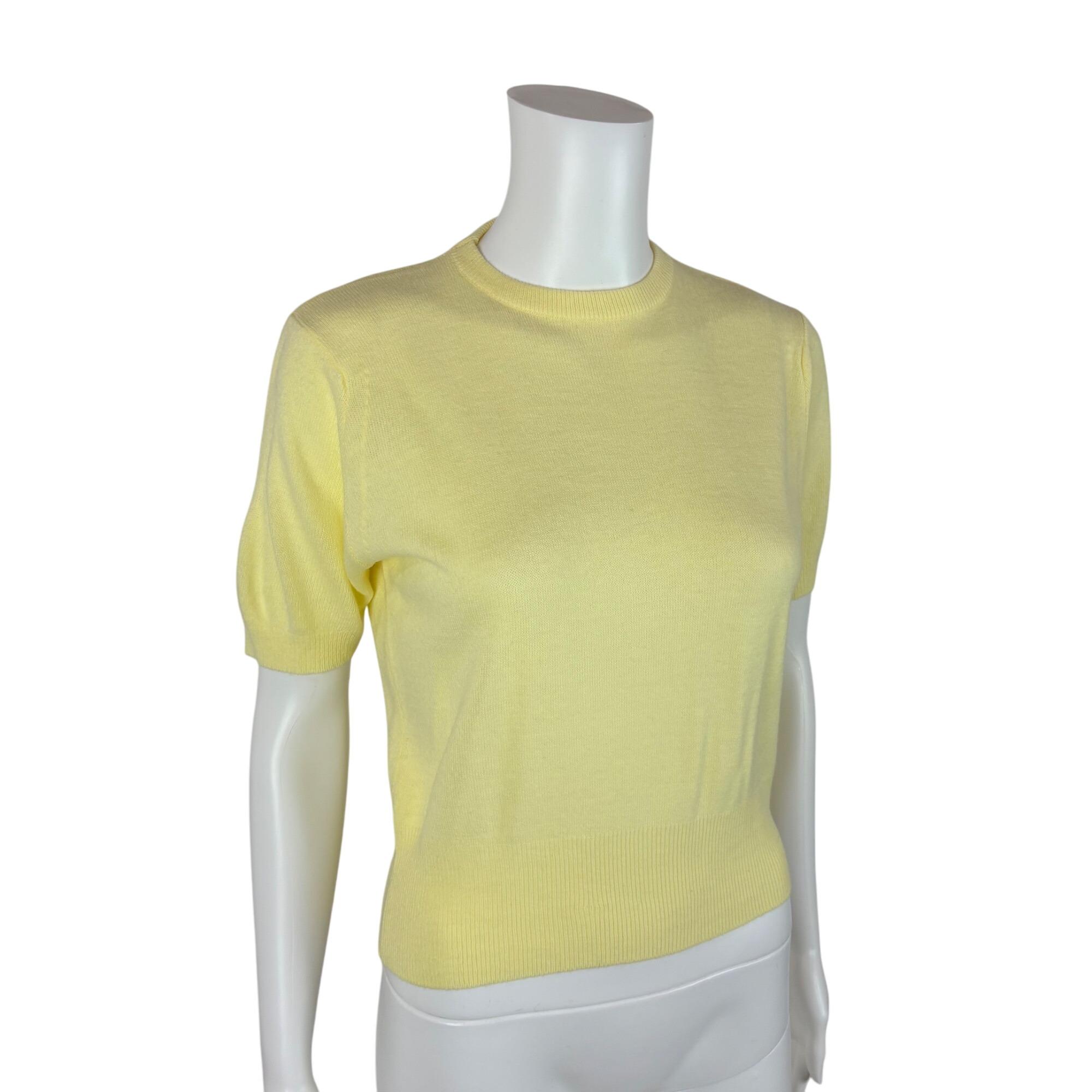 Vintage 60s Sweater Set Womens Extra Small Yellow Orlon Cardigan