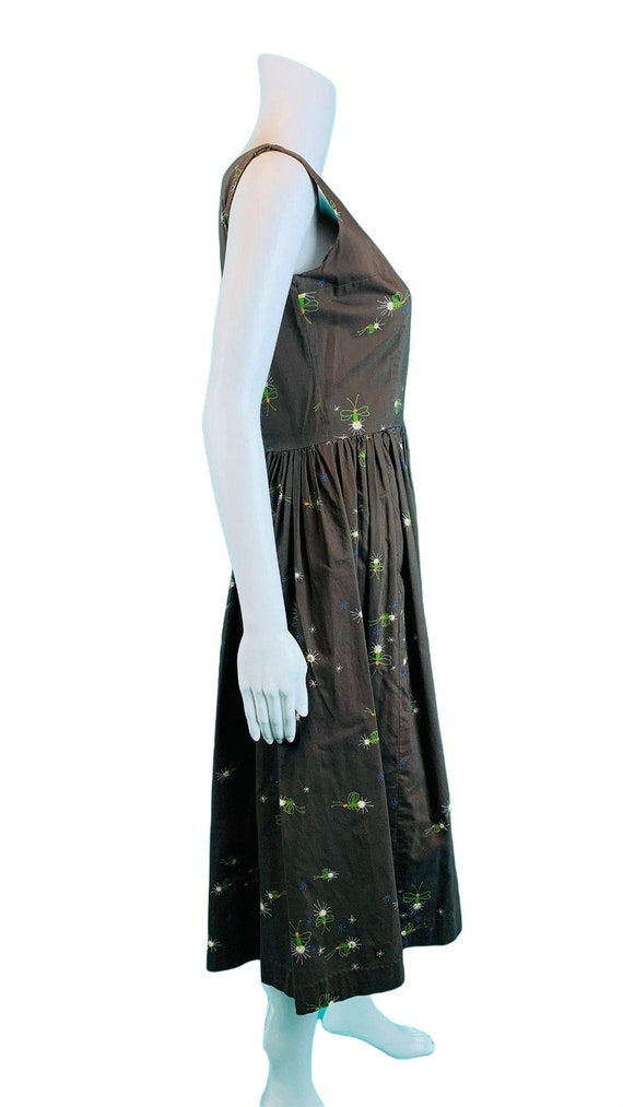 Vintage 1950s Firefly Lightning Bug Dress Novelty… - image 7