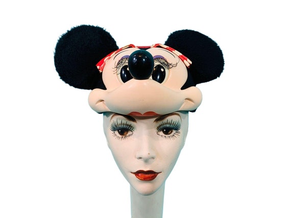 Vintage 1990s Minnie Mouse Hat Disney Ears Face B… - image 2