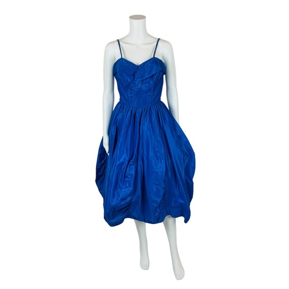 Vintage 50s Sapphire Dress Rhinestone Straps Blue… - image 2