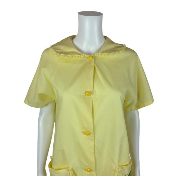 Vintage 70s Housedress Women's Large Embroidered … - image 3