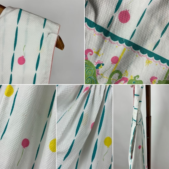 Vintage 1950s Novelty Dress Women's XXS Merry Go … - image 10