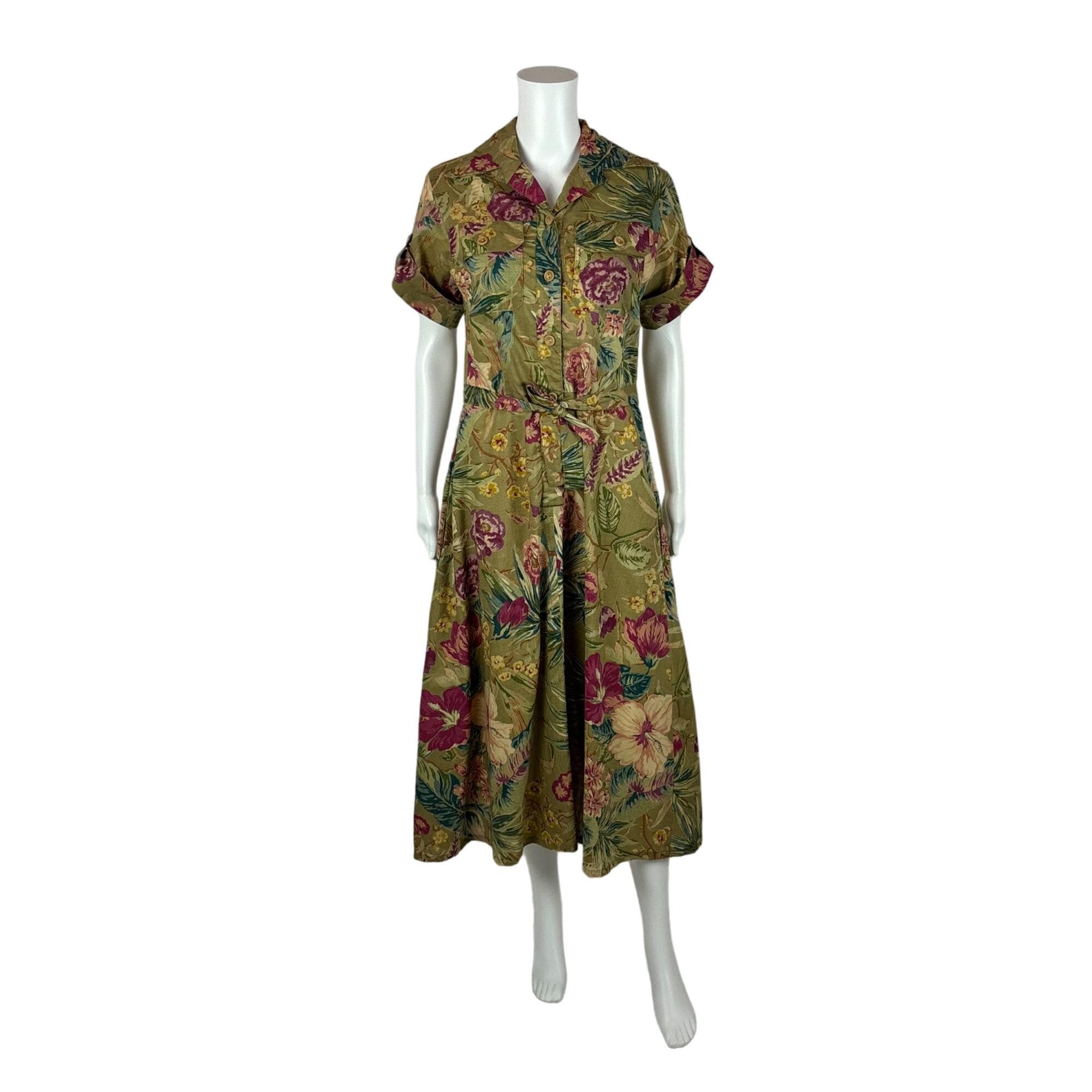 ヴィンテージ 70 年代 サファリ ドレス レディース ミディアム