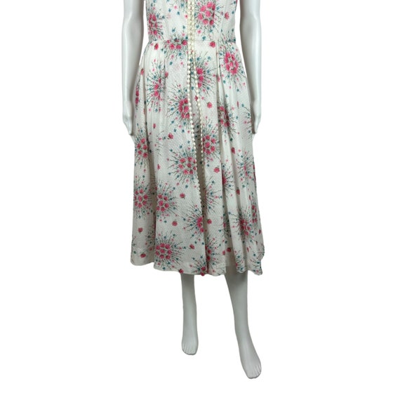 Vintage 50s Floral Dress Women's Small Pink Flora… - image 6