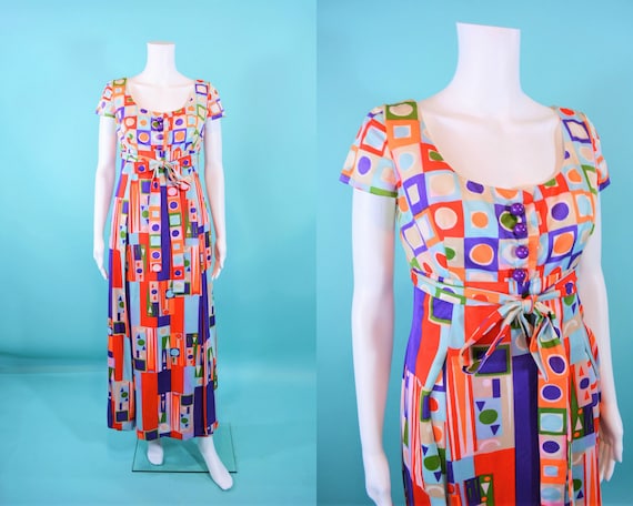Vintage 1960s Mod Jumpsuit | AS IS Geometric Print