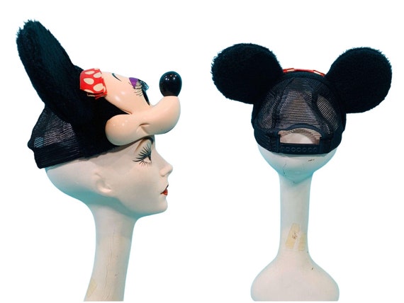 Vintage 1990s Minnie Mouse Hat Disney Ears Face B… - image 6