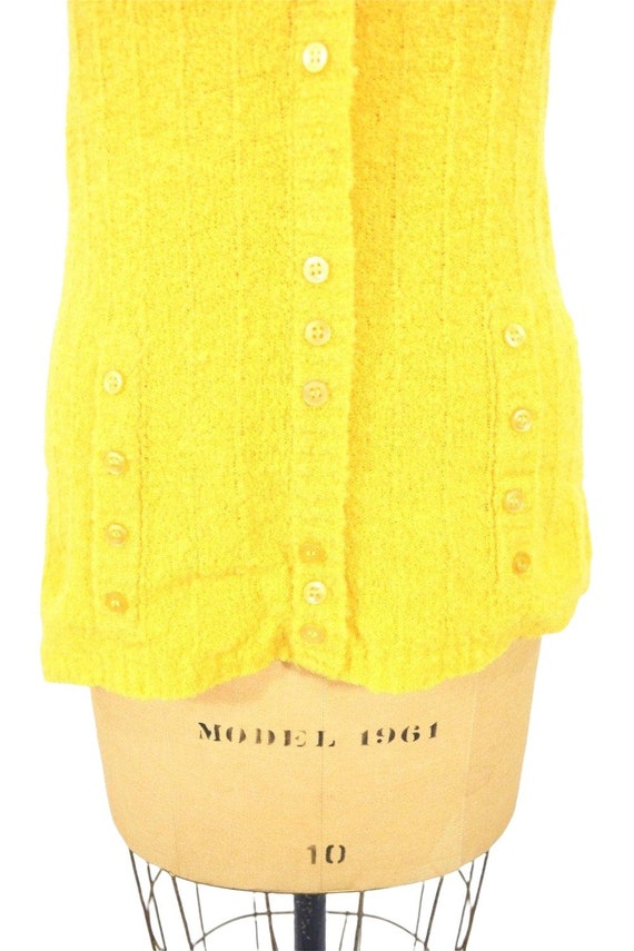 Vintage 1970s Tunic Top Mustard Yellow Knit Wool … - image 4